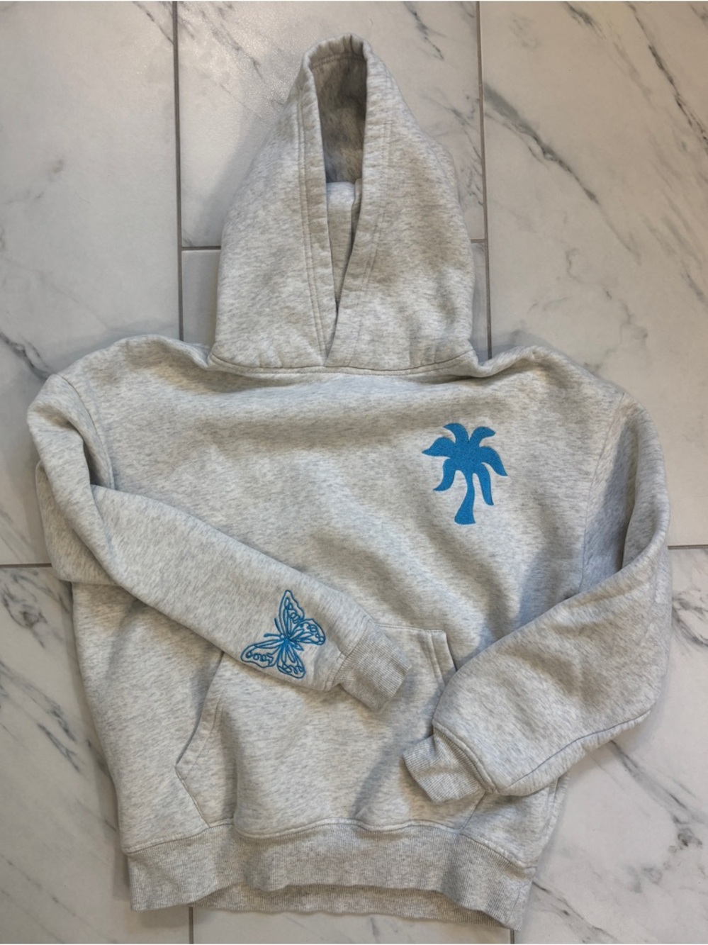 Pink Palm Puff “To Live for the Hope of It All” hoodie - gray/blue - size XXS - Picture 3 of 5
